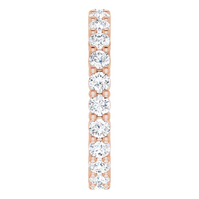 10K Gold Round Lab-Grown Diamond Shared-Prong Eternity Band – 2.5 mm Stones - Rose Gold - view 4
