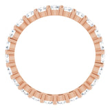 10K Gold Round Natural Diamond Shared-Prong Eternity Band – 2.5 mm Stones - Rose Gold - view 2