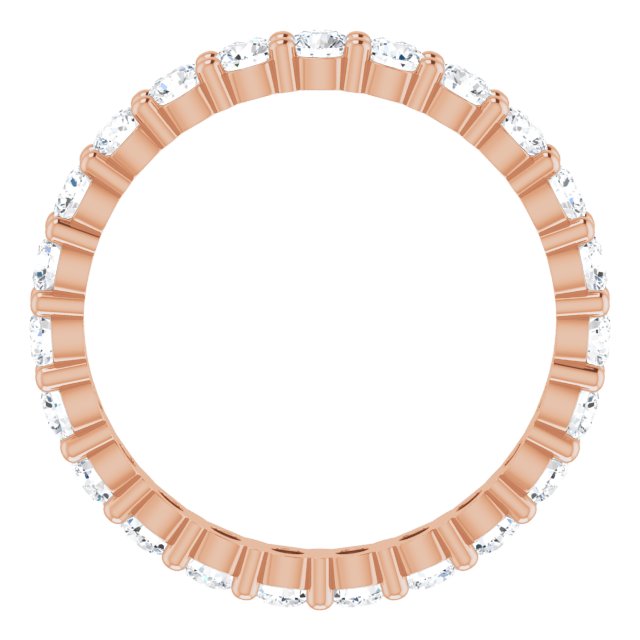 10K Gold Round Lab-Grown Diamond Shared-Prong Eternity Band – 2.5 mm Stones - Rose Gold - view 2