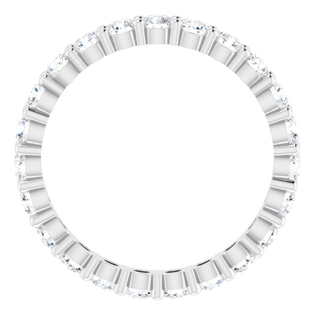 10K Gold Round Natural Diamond Shared-Prong Eternity Band – 2.5 mm Stones - White Gold - view 2