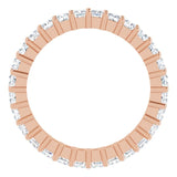 10K Gold Square Natural Diamond Shared-Prong Eternity Band – 2x2 mm Stones - Rose Gold - view 2