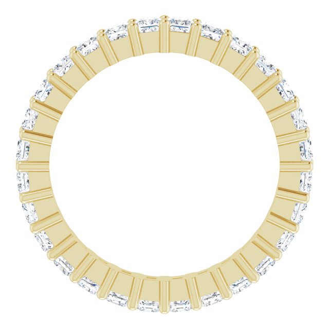 14K Gold Square Lab-Grown Diamond Shared-Prong Eternity Band – 2x2 mm Stones - Yellow Gold - view 2
