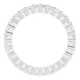 10K Gold Square Lab-Grown Diamond Shared-Prong Eternity Band – 2x2 mm Stones - White Gold - view 2