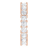 10K Gold Square Lab-Grown Diamond Shared-Prong Eternity Band – 2.5x2.5 mm Stones - Rose Gold - view 4