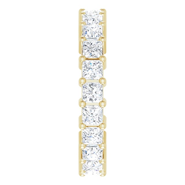 10K Gold Square Lab-Grown Diamond Shared-Prong Eternity Band – 2.5x2.5 mm Stones - Yellow Gold - view 4