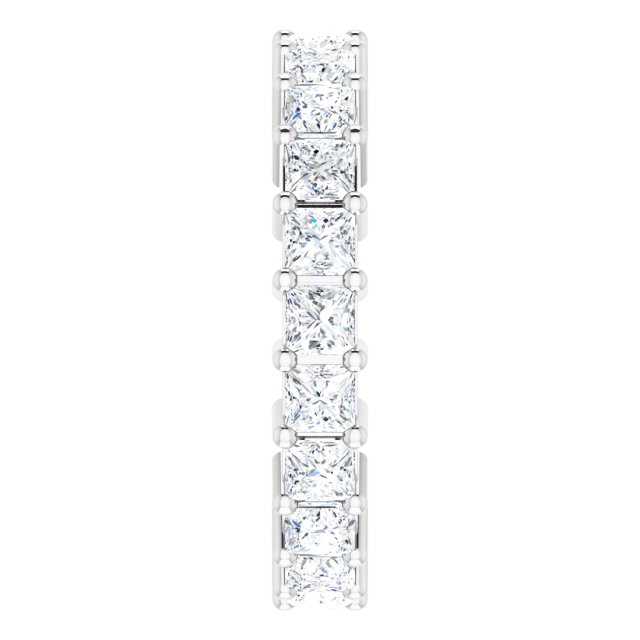 10K Gold Square Lab-Grown Diamond Shared-Prong Eternity Band – 2.5x2.5 mm Stones - White Gold - view 4