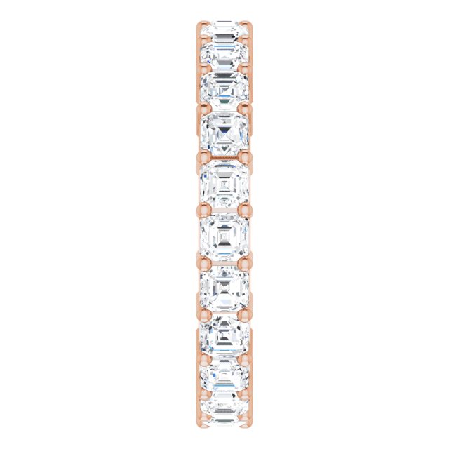 14K Gold Asscher Lab-Grown Diamond Shared-Prong Eternity Band – 2.6x2.6 mm Stones - Rose Gold - view 4