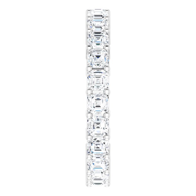 Platinum Asscher Lab-Grown Diamond Shared-Prong Eternity Band – 2.6x2.6 mm Stones - view 4