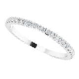 10K Gold Round Lab-Grown Diamond Shared-Prong Eternity Band – 1.5 mm Stones - White Gold - view 5