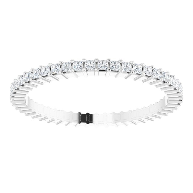 10K Gold Square Lab-Grown Diamond Shared-Prong Eternity Band – 1.25x1.25 mm Stones - White Gold - view 3