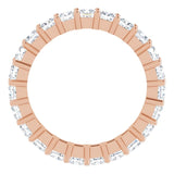 10K Gold Square Lab-Grown Diamond Shared-Prong Eternity Band – 3x3 mm Stones - Rose Gold - view 2
