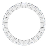10K Gold Square Lab-Grown Diamond Shared-Prong Eternity Band – 3x3 mm Stones - White Gold - view 2
