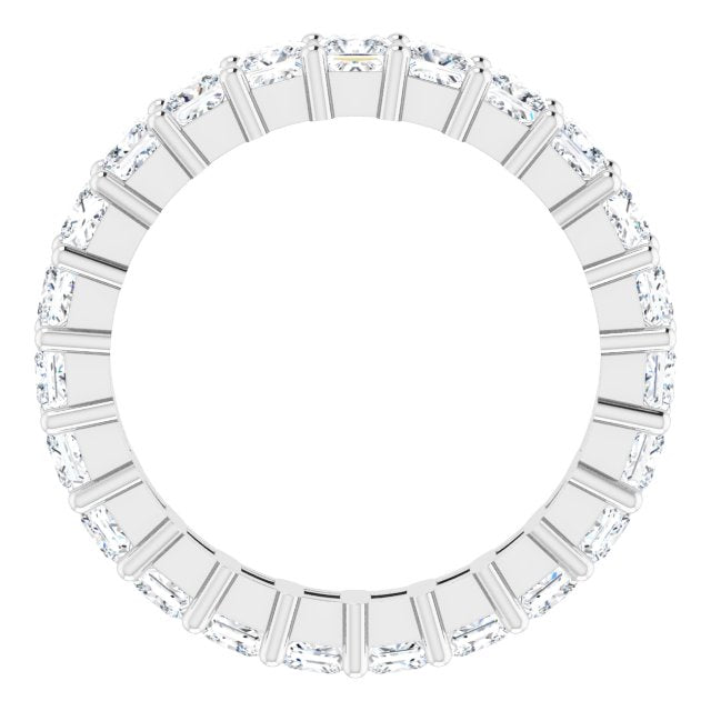 10K Gold Square Lab-Grown Diamond Shared-Prong Eternity Band – 3x3 mm Stones - White Gold - view 2