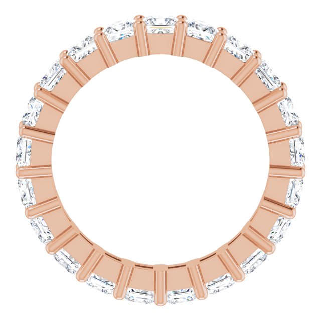 10K Gold Square Lab-Grown Diamond Shared-Prong Eternity Band – 3.25x3.25 mm Stones - Rose Gold - view 2