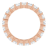 10K Gold Square Natural Diamond Shared-Prong Eternity Band – 3.25x3.25 mm Stones - Rose Gold - view 2
