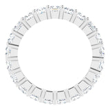 10K Gold Square Natural Diamond Shared-Prong Eternity Band – 3.25x3.25 mm Stones - White Gold - view 2