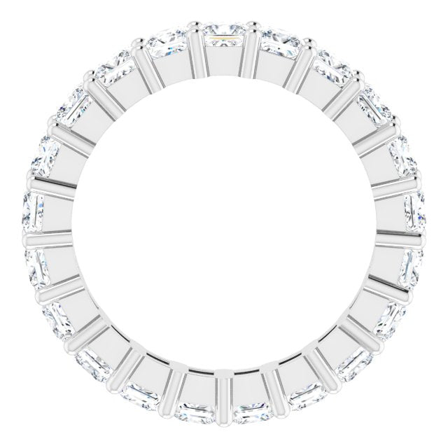 10K Gold Square Natural Diamond Shared-Prong Eternity Band – 3.25x3.25 mm Stones - White Gold - view 2