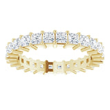 14K Gold Square Lab-Grown Diamond Shared-Prong Eternity Band – 2.5x2.5 mm Stones - Yellow Gold - view 3