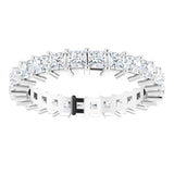 10K Gold Square Lab-Grown Diamond Shared-Prong Eternity Band – 2.5x2.5 mm Stones - White Gold - view 3