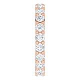10K Gold Round Lab-Grown Diamond Shared-Prong Eternity Band – 2.5 mm Stones - Rose Gold - view 4
