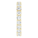 10K Gold Round Natural Diamond Shared-Prong Eternity Band – 2.5 mm Stones - Yellow Gold - view 4
