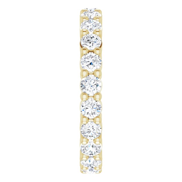 10K Gold Round Natural Diamond Shared-Prong Eternity Band – 2.5 mm Stones - Yellow Gold - view 4