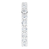 10K Gold Round Natural Diamond Shared-Prong Eternity Band – 2.5 mm Stones - White Gold - view 4