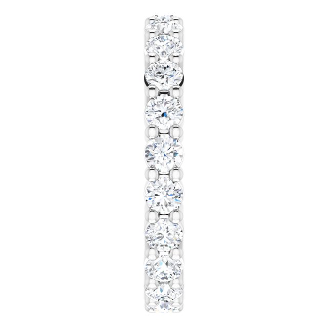 10K Gold Round Natural Diamond Shared-Prong Eternity Band – 2.5 mm Stones - White Gold - view 4