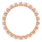 10K Gold Round Natural Diamond Shared-Prong Eternity Band – 2.5 mm Stones - Rose Gold - view 2