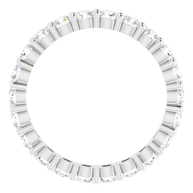 10K Gold Round Natural Diamond Shared-Prong Eternity Band – 2.5 mm Stones - White Gold - view 2