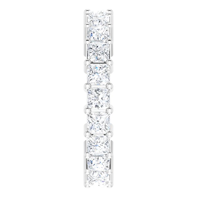 10K Gold Square Lab-Grown Diamond Shared-Prong Eternity Band – 3x3 mm Stones - White Gold - view 4