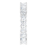 10K Gold Square Natural Diamond Shared-Prong Eternity Band – 3x3 mm Stones - White Gold - view 4