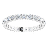 10K Gold Round Natural Diamond Shared-Prong Eternity Band – 2.5 mm Stones - White Gold - view 3