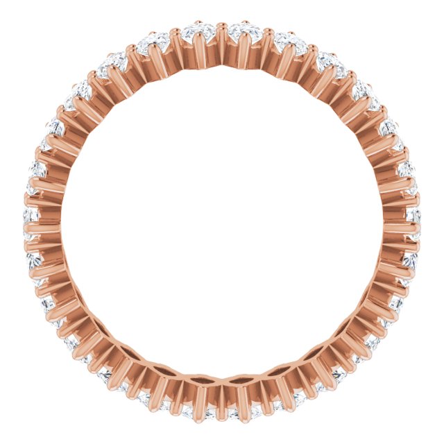 14K Gold Marquise Natural Diamond Shared-Prong Eternity Band – 4x2 mm Stones - Rose Gold - view 2