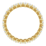 14K Gold Marquise Natural Diamond Shared-Prong Eternity Band – 4x2 mm Stones - Yellow Gold - view 2