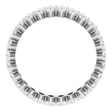 14K Gold Marquise Natural Diamond Shared-Prong Eternity Band – 4x2 mm Stones - White Gold - view 2
