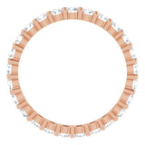 10K Gold Round Lab-Grown Diamond Shared-Prong Eternity Band – 2.75 mm Stones - Rose Gold - view 2