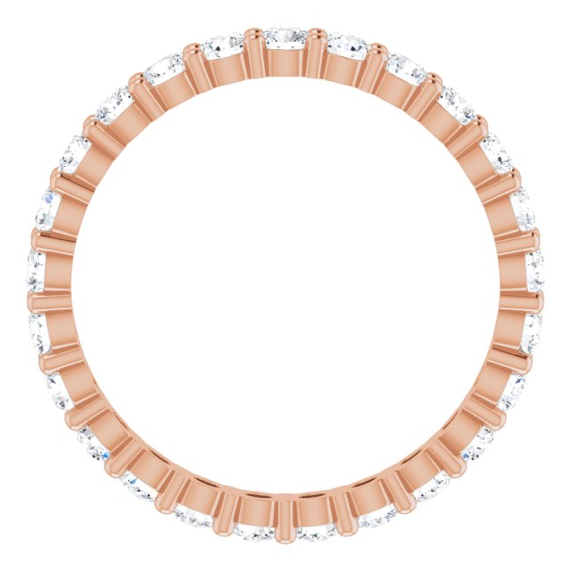 10K Gold Round Lab-Grown Diamond Shared-Prong Eternity Band – 2.75 mm Stones - Rose Gold - view 2