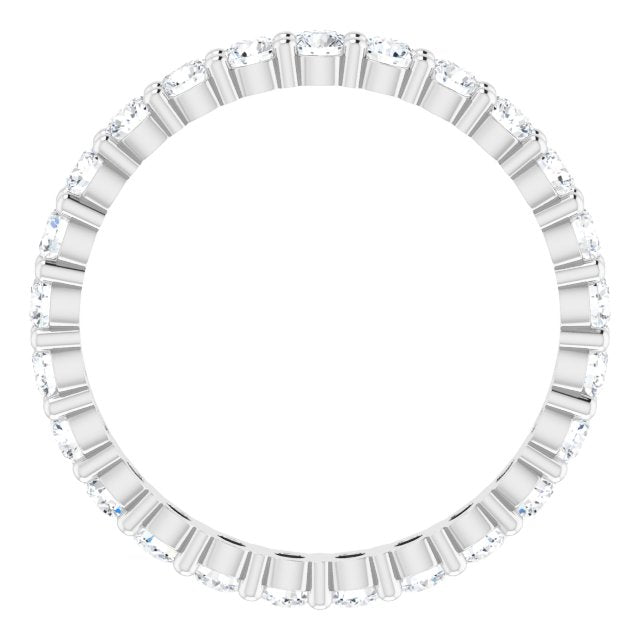 10K Gold Round Lab-Grown Diamond Shared-Prong Eternity Band – 2.75 mm Stones - White Gold - view 2