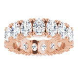 10K Gold Oval Lab-Grown Diamond Shared-Prong Eternity Band – 6x4 mm Stones - Rose Gold - view 3