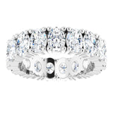 10K Gold Oval Lab-Grown Diamond Shared-Prong Eternity Band – 6x4 mm Stones - White Gold - view 3
