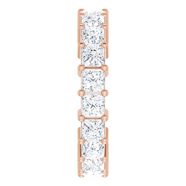 10K Gold Square Lab-Grown Diamond Shared-Prong Eternity Band – 3.5x3.5 mm Stones - Rose Gold - view 4