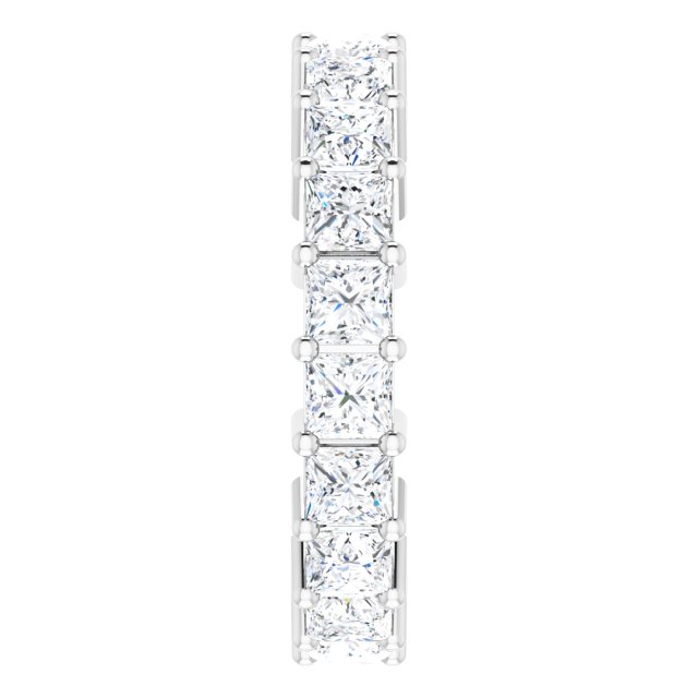 10K Gold Square Lab-Grown Diamond Shared-Prong Eternity Band – 3.5x3.5 mm Stones - White Gold - view 4