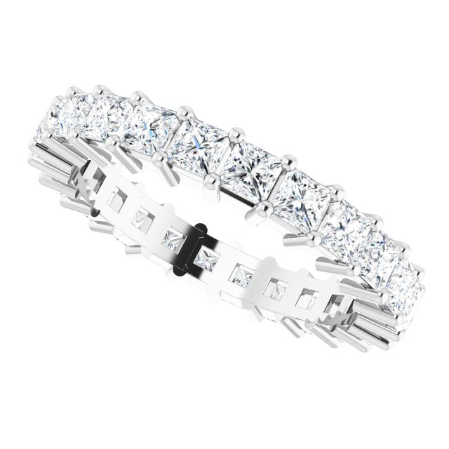 10K Gold Square Lab-Grown Diamond Shared-Prong Eternity Band – 2.75x2.75 mm Stones - White Gold - view 5