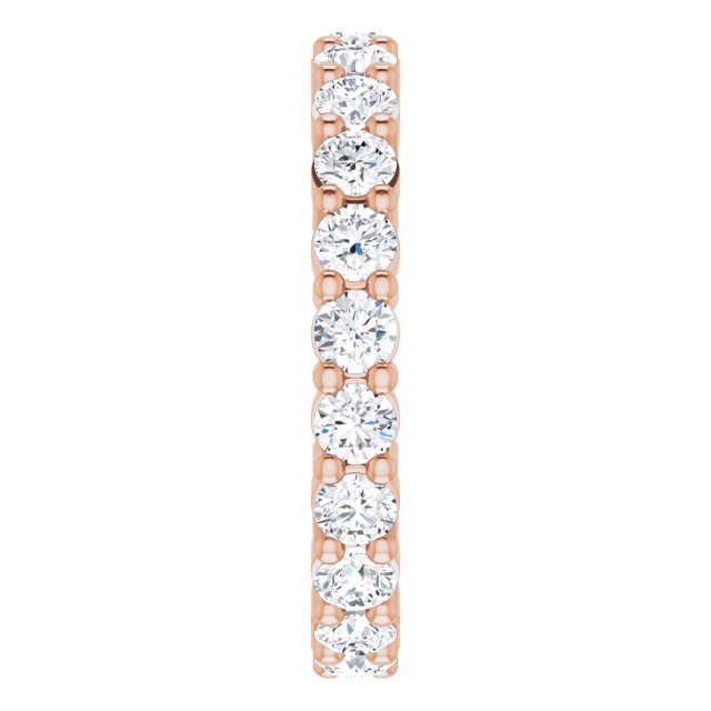 10K Gold Round Lab-Grown Diamond Shared-Prong Eternity Band – 2.5 mm Stones - Rose Gold - view 4