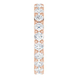 10K Gold Round Natural Diamond Shared-Prong Eternity Band – 2.5 mm Stones - Rose Gold - view 4