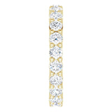 10K Gold Round Natural Diamond Shared-Prong Eternity Band – 2.5 mm Stones - Yellow Gold - view 4