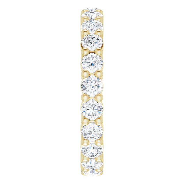 10K Gold Round Natural Diamond Shared-Prong Eternity Band – 2.5 mm Stones - Yellow Gold - view 4