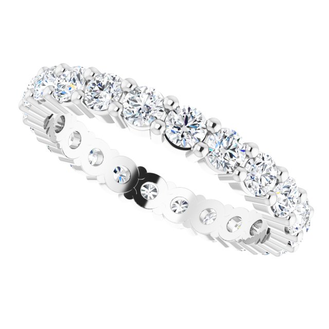 10K Gold Round Lab-Grown Diamond Shared-Prong Eternity Band – 2.5 mm Stones - White Gold - view 5
