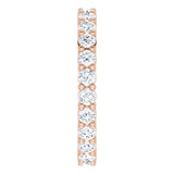 10K Gold Round Natural Diamond Shared-Prong Eternity Band – 2.5 mm Stones - Rose Gold - view 4